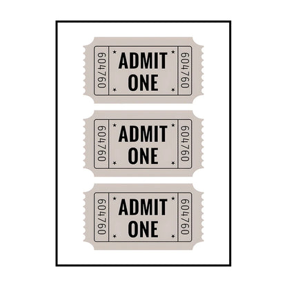 Shower Karaoke Admit One Poster – Funny Retro Bathroom Wall Art