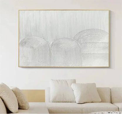 White Abstract Textured Canvas Poster – Minimalist Wabi-Sabi Wall Art