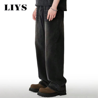 Baggy Wide Leg Men's Jeans – Street Style Loose Fit Denim Pants