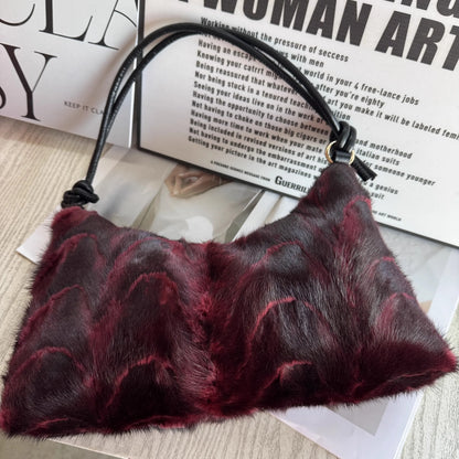 Mink Fur Shoulder Bag – Luxury Women's Crossbody Handbag
