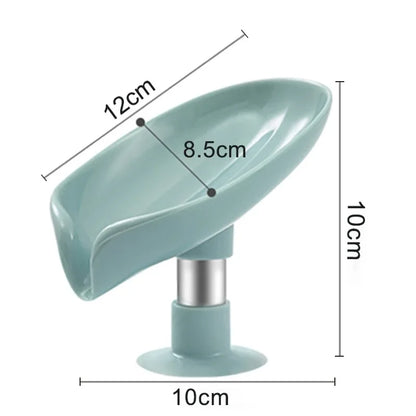 Leaf Soap Holder Suction Cup Drain Tray