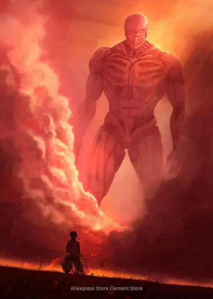 Attack on Titan Anime Wall Art Poster – Levi Ackerman & Eren Yeager Canvas Print