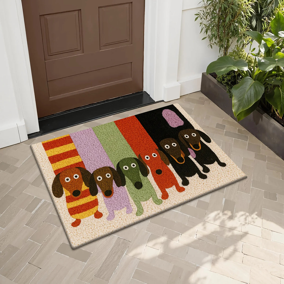 Cartoon Dachshund Non-Slip Doormat – Washable Floor Rug