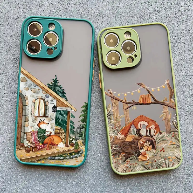 Cartoon Animal Phone Case – Bear Fox Squirrel for iPhone