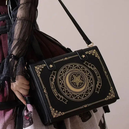 Y2K Korean Gothic Square Black Shoulder Bag