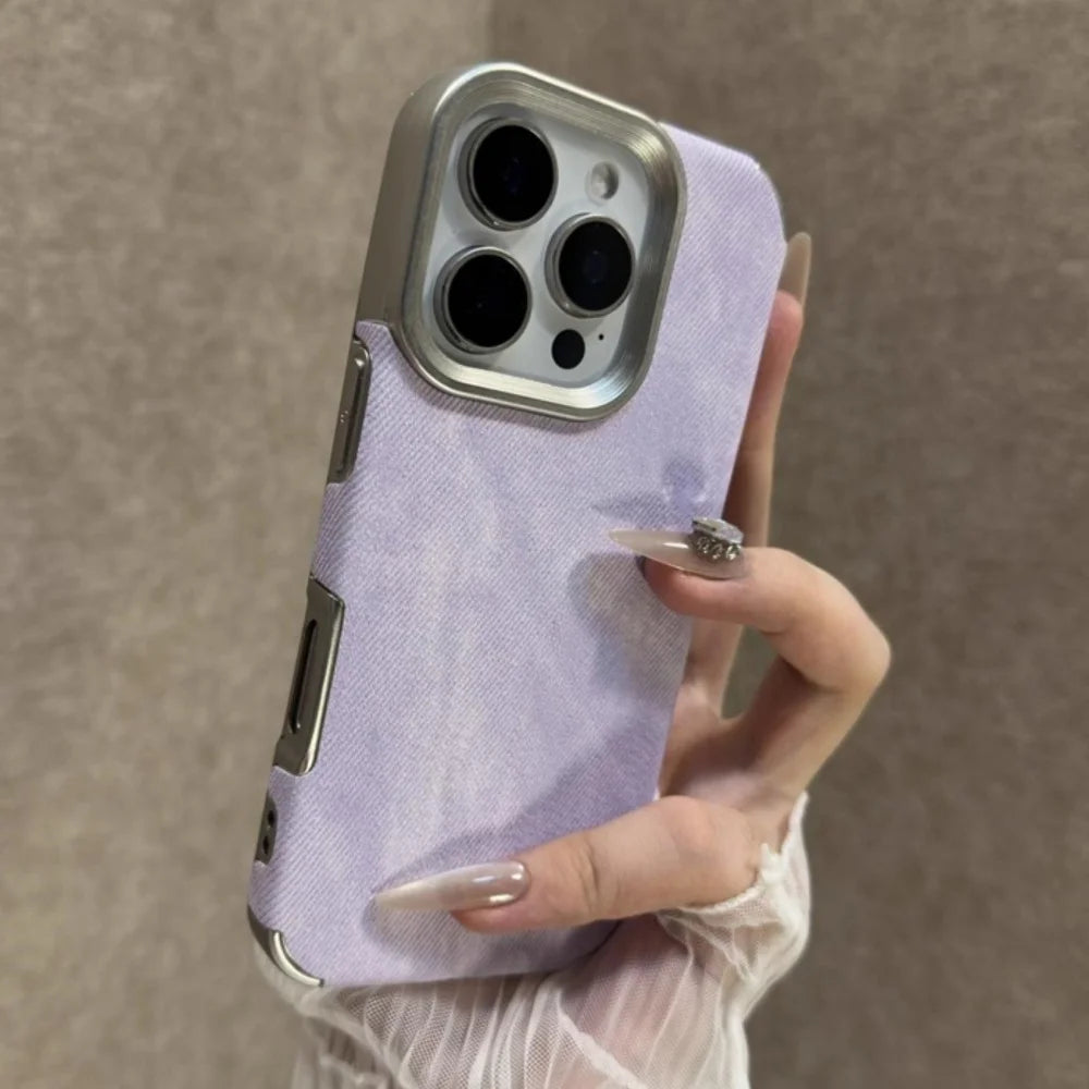 Denim Fabric iPhone Case – Retro Cowboy Style for iPhone 11–17 Series