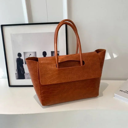 Luxury Crocodile Pattern Women Handbag With Short Handle