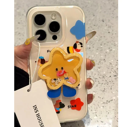 Cartoon Shakeable Grip Tok iPhone Case with Holder