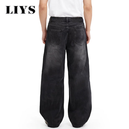 Wide Leg Men's Jeans – Korean Retro Loose Casual Denim Pants