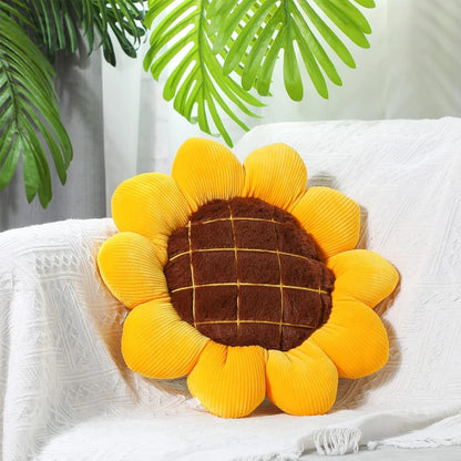 Sunflower Flower Shaped Plush Throw Pillow