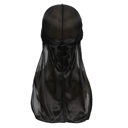 Men Satin Breathable Silky Durag Long Tail Doo Rag Pirate Hat Headband Turban Bandana Headwearmen