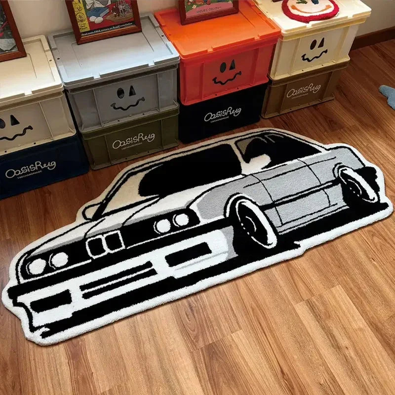 Car Shaped Rug – Soft Non-Slip Cartoon Floor Mat for Home Decor