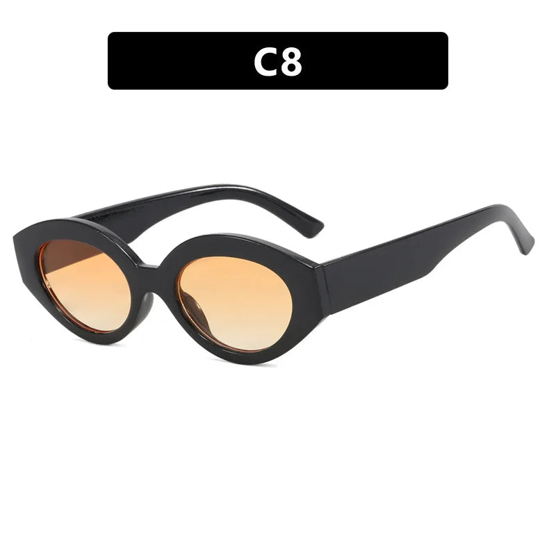 Vintage Cat Eye Sunglasses – Oval Punk Shades for Women