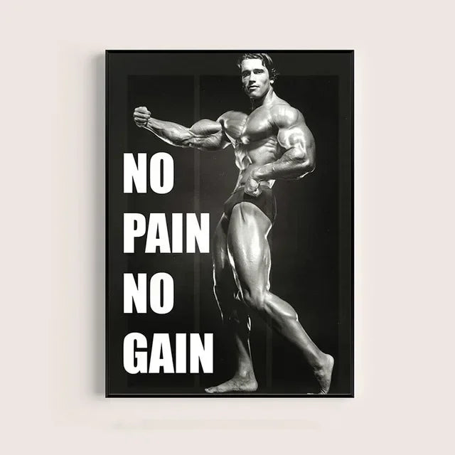 Arnold Schwarzenegger Motivational Gym Poster – Bodybuilding Wall Art