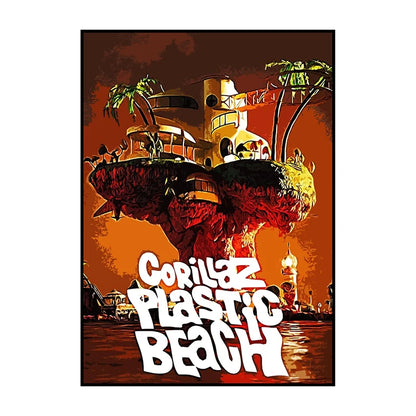 Gorillaz Poster – Anime Rock Band Wall Art Print for Music Fans