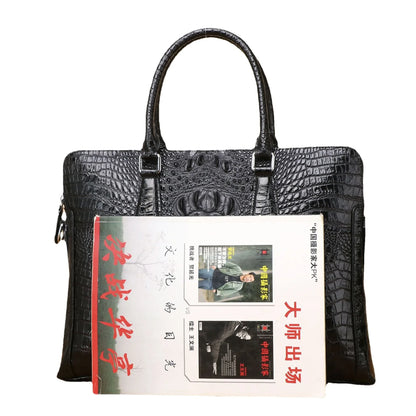 Men's Alligator Pattern Leather Briefcase – Luxury Business Bag