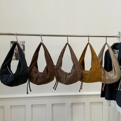Retro Suede Leopard Print Single Oulder Bag