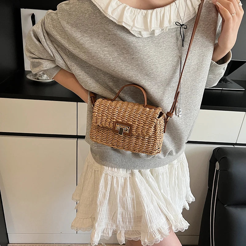 Mini Woven Straw Shoulder Bags