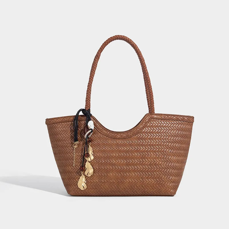 Brand Straw Woven Shoulder Bag