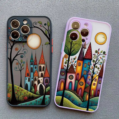 Whimsical Village iPhone Case – Fairy-Tale Art Design