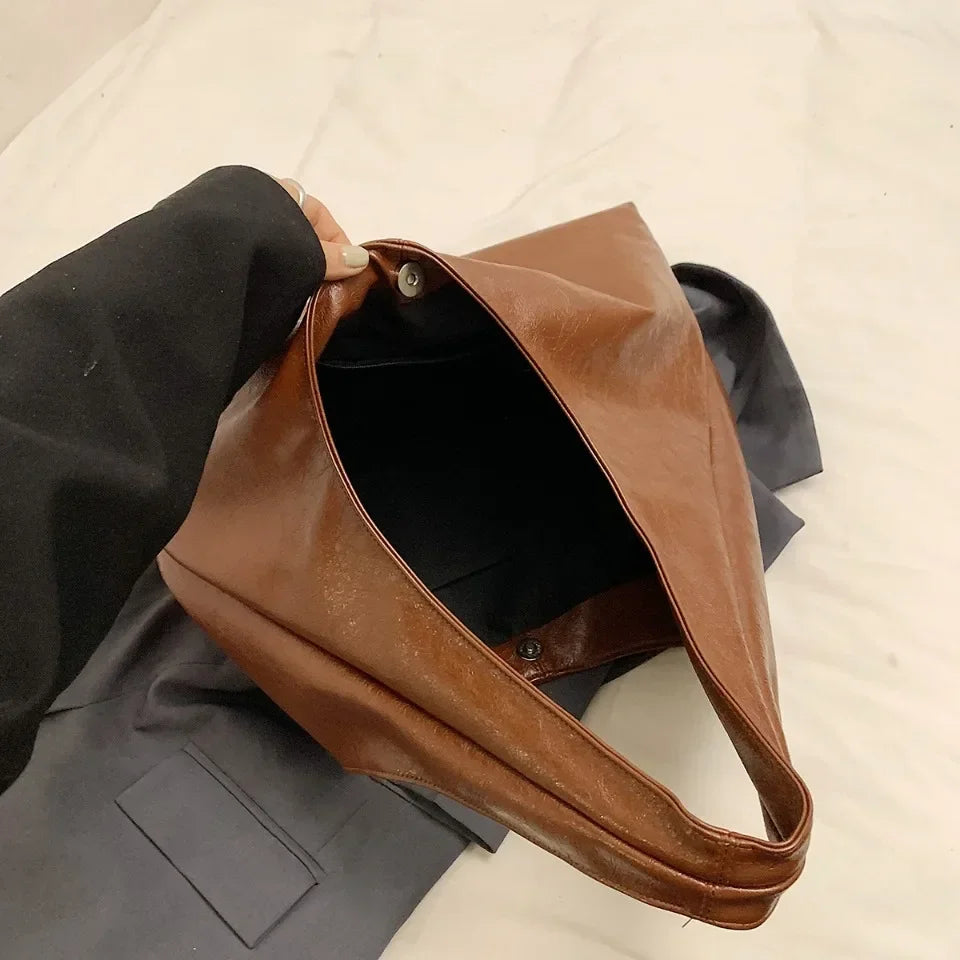 Designer Large PU Leather Hobo Underarm Bag