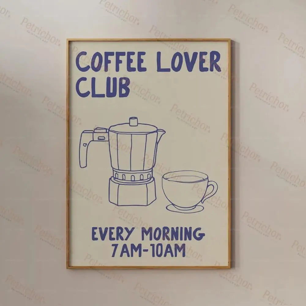 Pasta Lover Club Wall Art Print – Funny Food Kitchen Poster