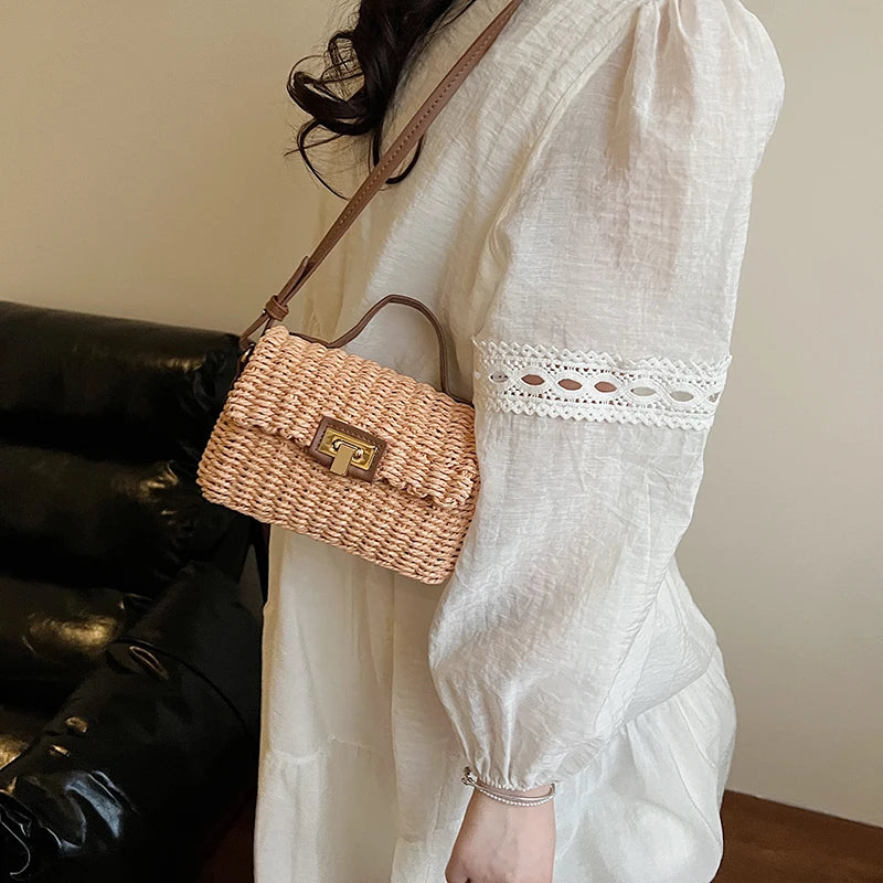Mini Woven Straw Shoulder Bags