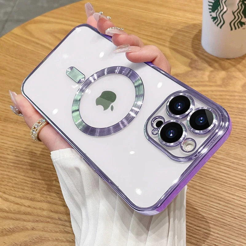 Electroplated MagSafe iPhone Case with Camera Lens Protector