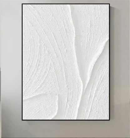 White Abstract Textured Canvas Poster – Minimalist Wabi-Sabi Wall Art