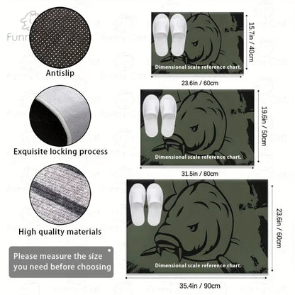 Salmon Fish Pattern Door Mat for Fishing Enthusiasts