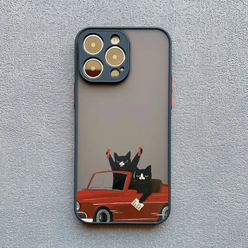 Funny Cat Phone Case for iPhone 17 16 15 14 13 12 11 X Shockproof