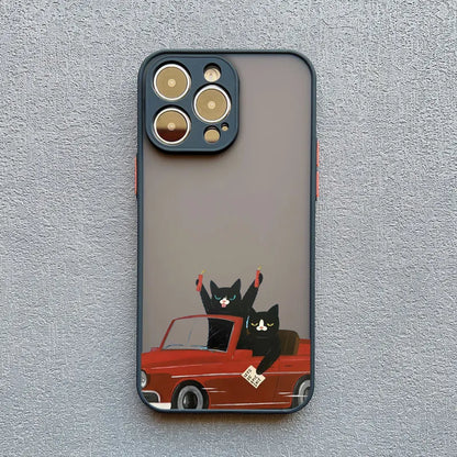 Funny Cat Phone Case for iPhone 17 16 15 14 13 12 11 X Shockproof