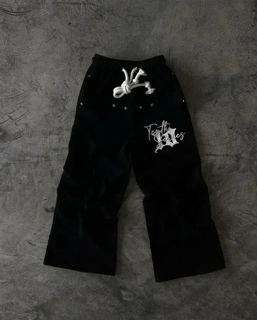 Y2K Baggy Wide Leg Sweatpants Men Women Streetwear Hip Hop Track Pants