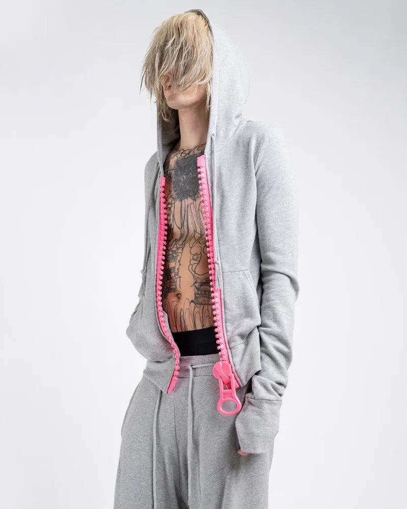Y2K Zip-Up Hoodie – Oversized Punk Streetwear Jacket