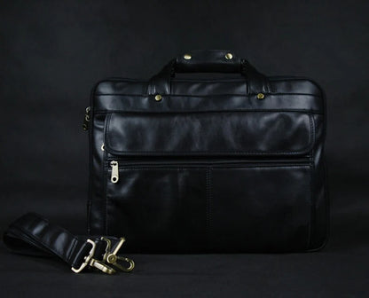 Full Grain Leather Men's Briefcase – 15" Laptop Portfolio Bag