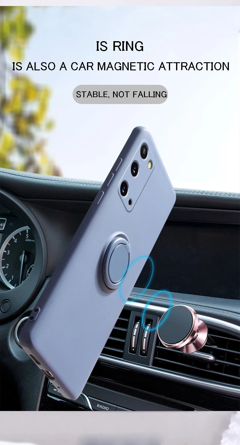Ring Holder Silicone Case for Samsung Galaxy – Strap Included