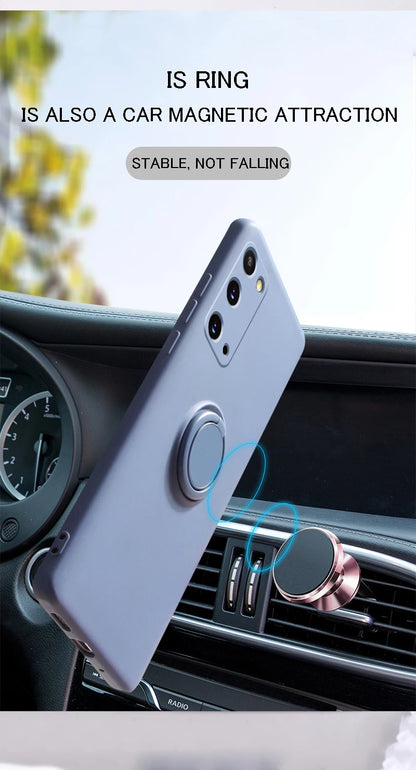 Ring Holder Silicone Case for Samsung Galaxy – Strap Included