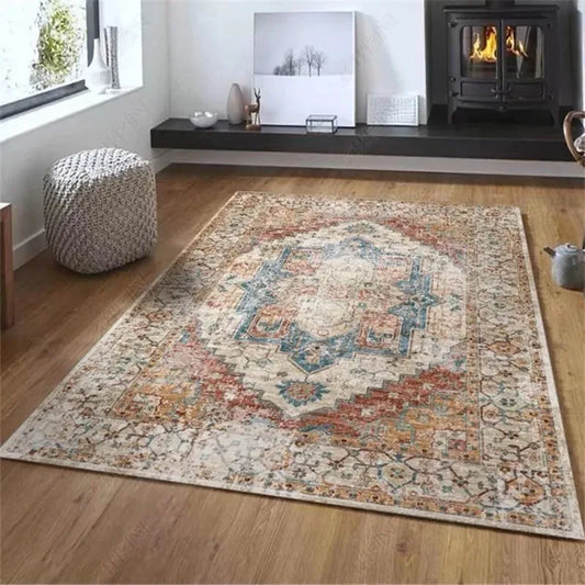 Bohemian Vintage Area Rug – Persian Floral Pattern for Living Room & Bedroom