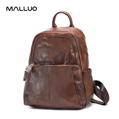 Genuine Cowhide Leather Backpack – Women's Luxury Travel Bag