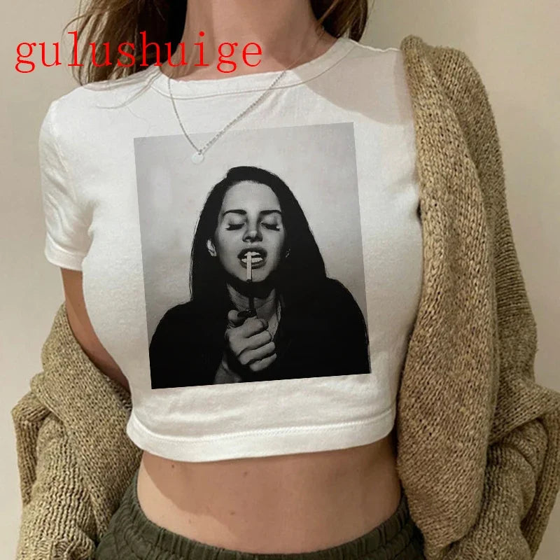 Lana Del Rey Ultraviolence Graphic Crop Top – Women's Vintage Short Sleeve Tee