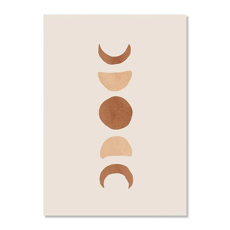 Boho Abstract Geometric Canvas Wall Art Print – Terracotta Beige Decor
