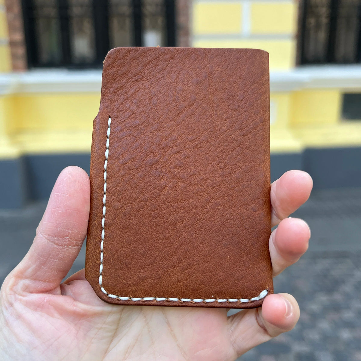 Hiram Beron Men's Vegetable Tanned Leather Card Holder Wallet