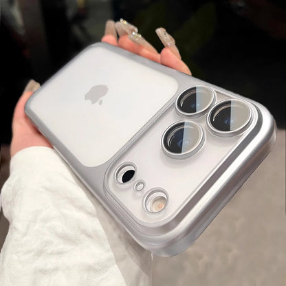 iPhone 17 Series Frosted Translucent Phone Case – Slim Cosmic Plating Cover