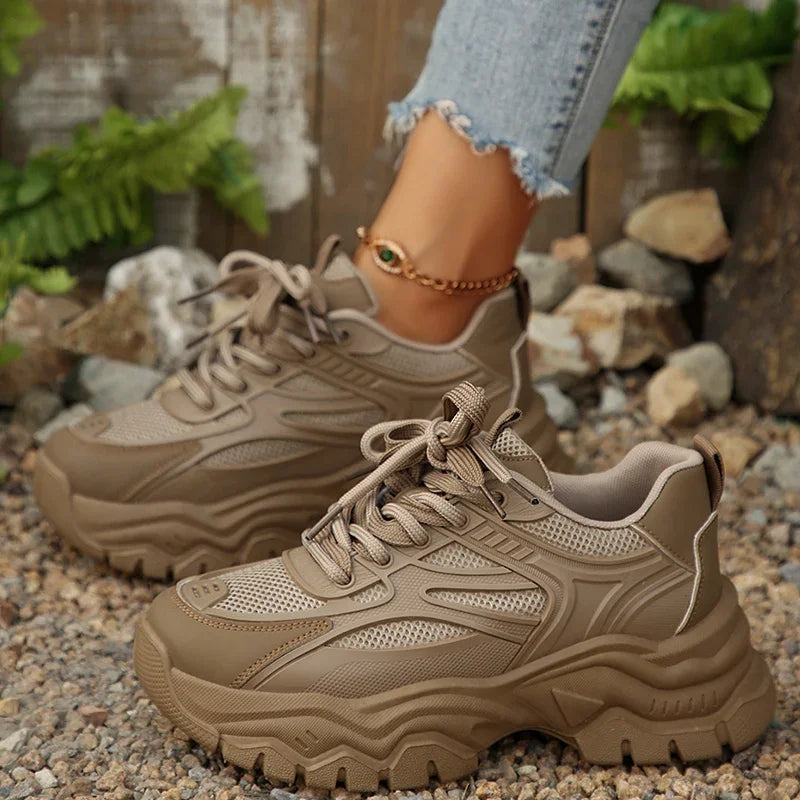 Chunky Platform Sneakers for Women – Retro Breathable Sport Shoes