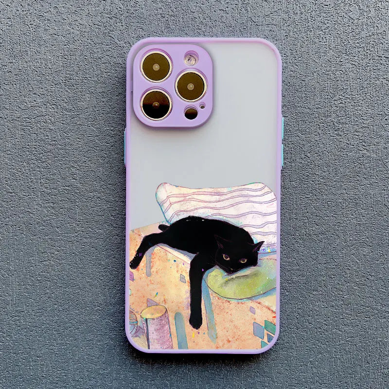 Funny Cat Phone Case for iPhone 17 16 15 14 13 12 11 X Shockproof
