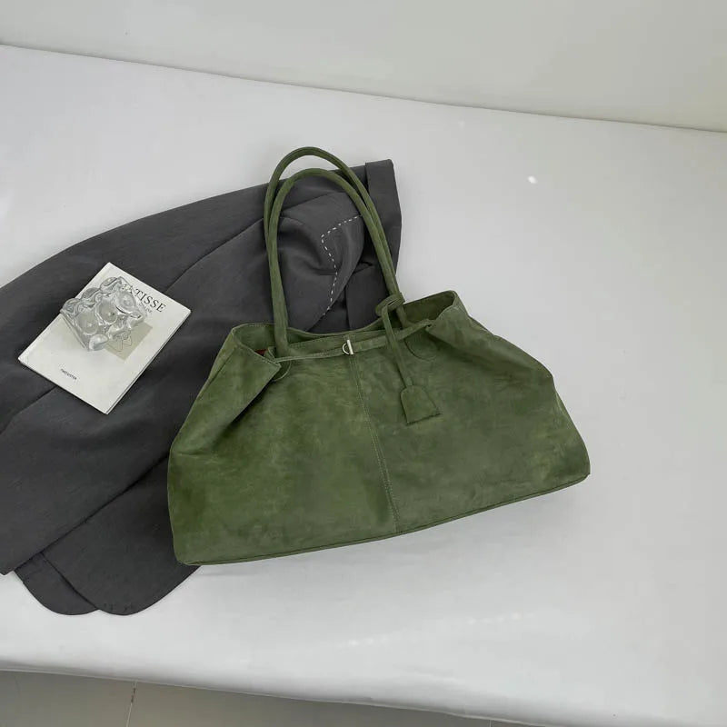 Suede Tote Bag for Women – Large Capacity Shoulder Bag