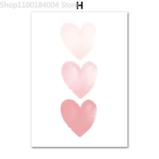 Kids Room Nursery Wall Art Posters – Boho Ballet Girl, Rainbow & Floral Prints