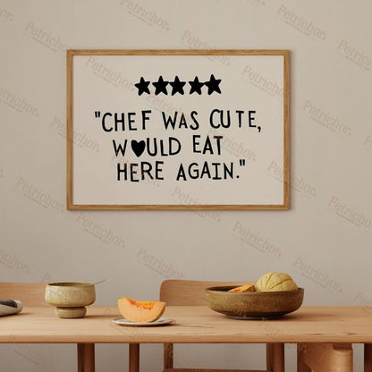 Good Food Good Mood Kitchen Wall Art Canvas Poster – Cute Chef Print
