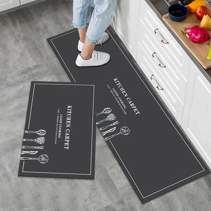 Kitchen Rug Set 2-Piece – Non-Slip Spice Print Floor Mats