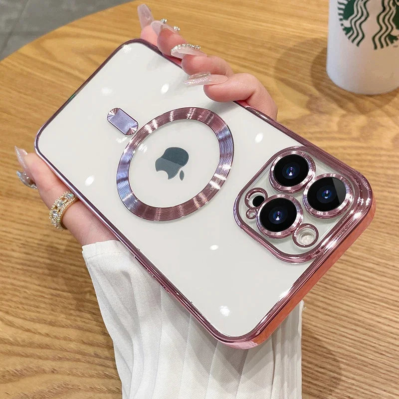 Electroplated MagSafe iPhone Case with Camera Lens Protector